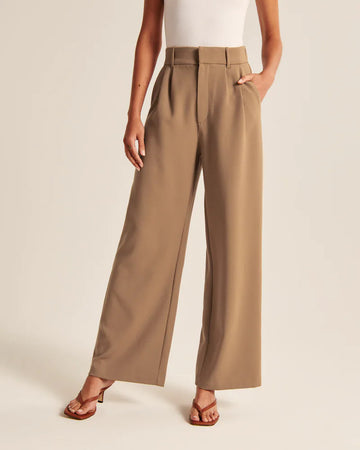 High-Waisted Wide-Leg Trousers with Pockets